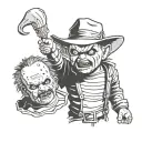 Chucky, freddy krueger, jason voorhees, ghostface, Michael myers chest tattoo tattoo design idea