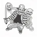 Chucky, freddy krueger, jason voorhees, ghostface, Michael myers chest tattoo tattoo design idea