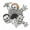 Chucky, freddy krueger, jason voorhees, ghostface, Michael myers chest tattoo tattoo design idea