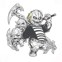 Chucky, freddy krueger, jason voorhees, ghostface, Michael myers chest tattoo tattoo design idea