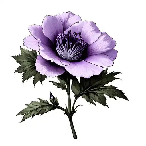 primrose violet and narsiccus  tattoo design idea