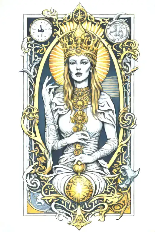 high priestess tarot card tattoo design idea