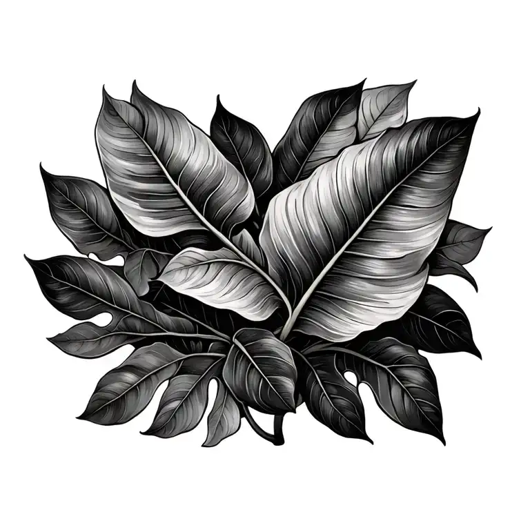 Banana leaves or jungle vine tattoo design idea