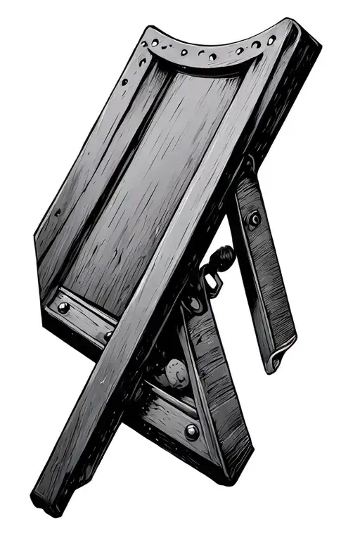 Guillotine angled view tattoo design idea