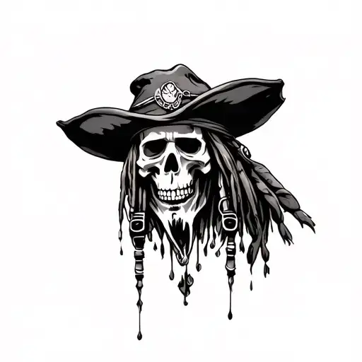 Jack sparrow skull scuba diver tattoo design idea