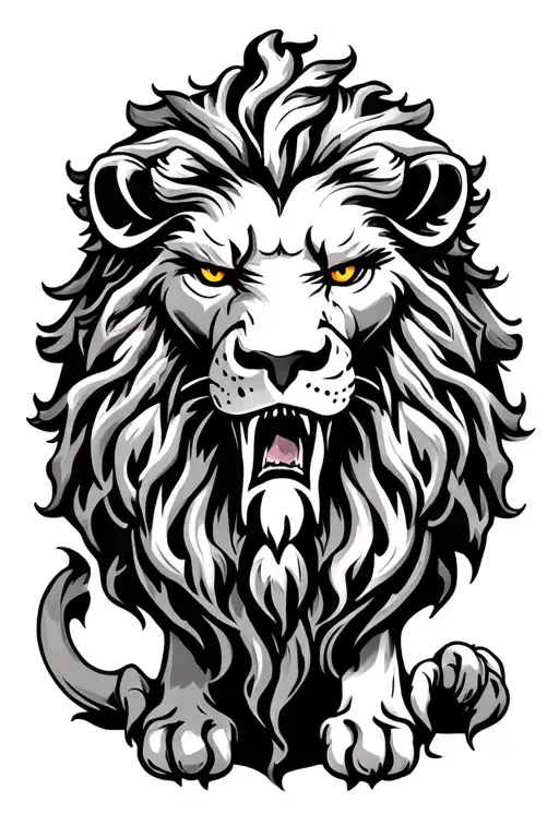 Celtic Lion crying blood tears tattoo design idea