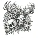 stag skulls tattoo design idea