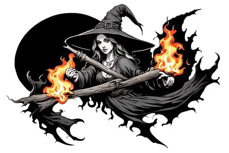 Salem witch burnings tattoo design idea