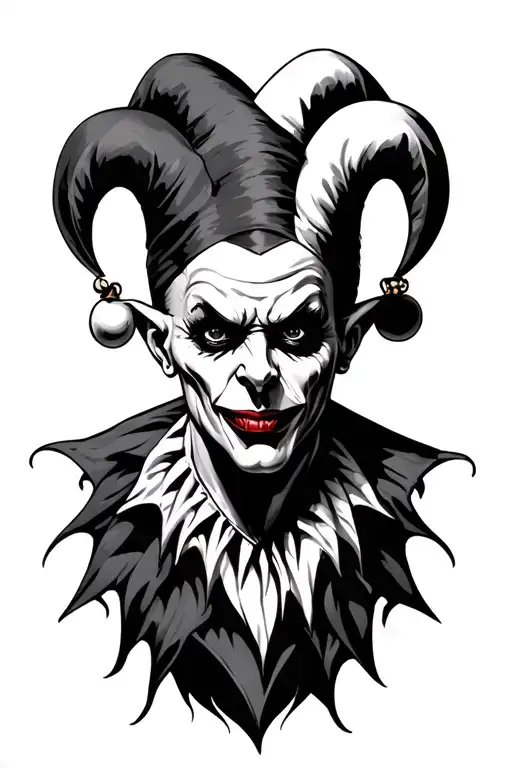 jester evil tattoo design idea