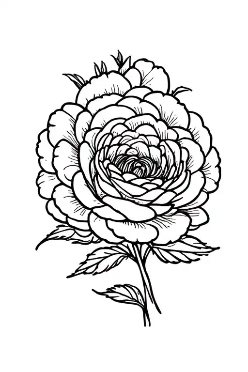 ranunculus tattoo design idea