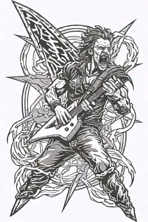 Rock and Metal music, metallica ride the lightning tattoo design idea