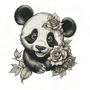 Mickey Mouse rose panda tattoo design idea