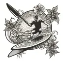 paddle surf tattoo design idea