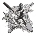 paddle surf tattoo design idea