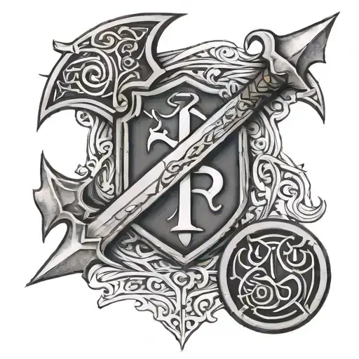 tyr rune with Viking axe tattoo design idea
