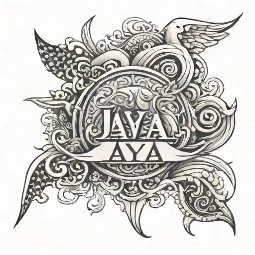 jaya name hidden in it tattoo design idea