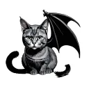 Cat With Bat Wings tattoo design idea