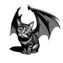 Cat With Bat Wings tattoo design idea