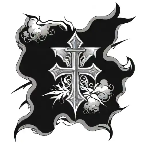 Battlefield Cross tattoo design idea