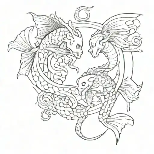 pisces and scorpio couple tattoos for lovers tattoo design idea