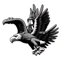 lego elvis riding eagle tattoo design idea