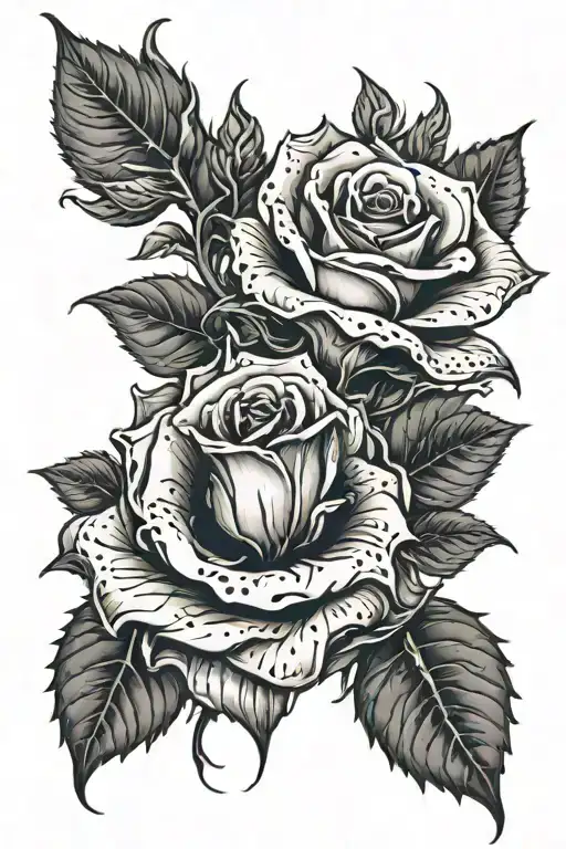 rose choked thorns wrapped tattoo design idea