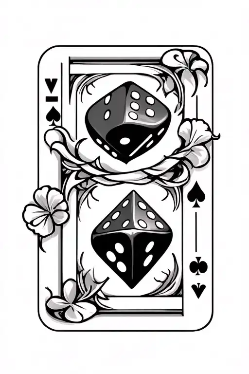dice and cards tattoo design idea