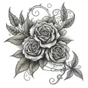 Springs of sage and lavender tied with beads and in the steam love you Everlasting  tattoo design idea