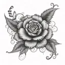 Springs of sage and lavender tied with beads and in the steam love you Everlasting  tattoo design idea
