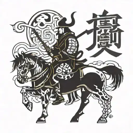 gusoku samurai with the peace kanji   tattoo design idea