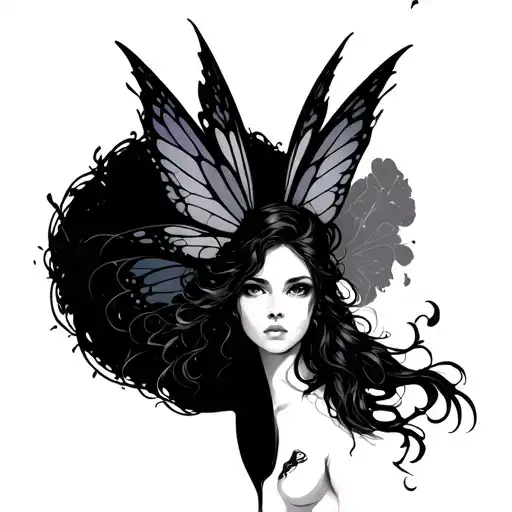 Dark Fairy tattoo design idea