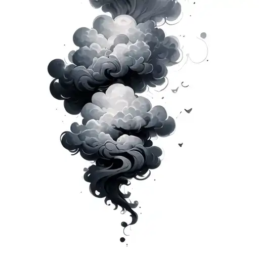 Coverup Clouds and Smoke tattoo design idea