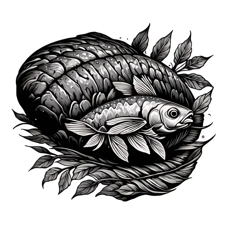 LOAVES & FISHES tattoo design idea