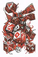 dnd dice with dragon wrapped tattoo design idea