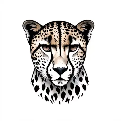 cheetah face tattoo design idea