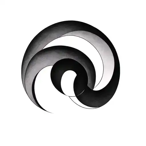 Core Element: Two overlapping, incomplete circles, each formed by a single, continuous line with a small break. The circ tattoo design idea