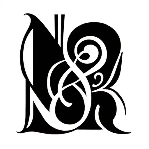 N & R subtly incorporated tattoo design idea