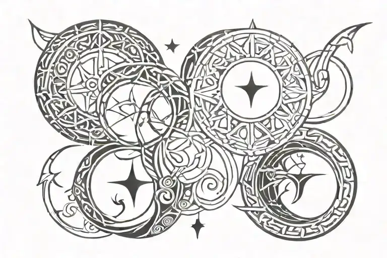 triple moon goddess arm band tattoo design idea