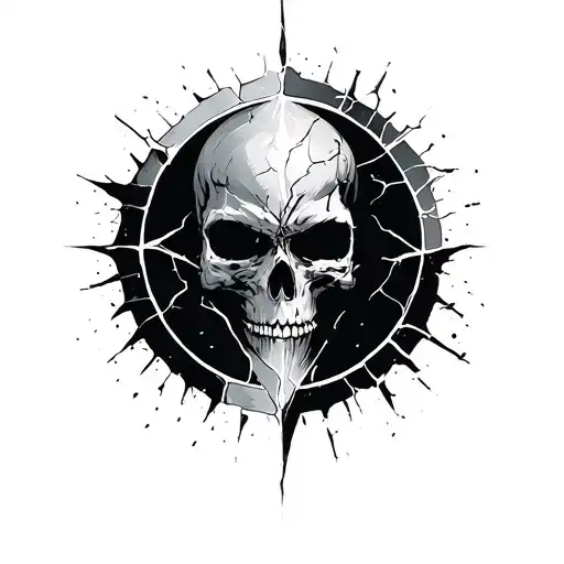 Darkside broken circle tattoo design idea