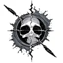 Darkside broken circle tattoo design idea