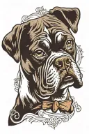 boxer dog face tattoo black and white tattoo design idea