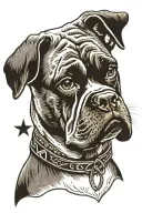 boxer dog face tattoo black and white tattoo design idea