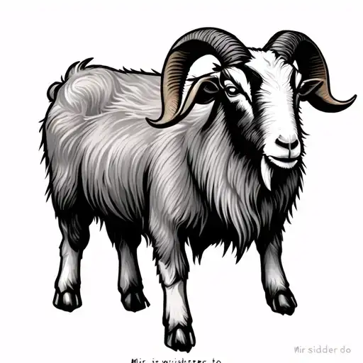 use the billy goat from the football club from Cologne and write "Mir sin widder do" tattoo design idea