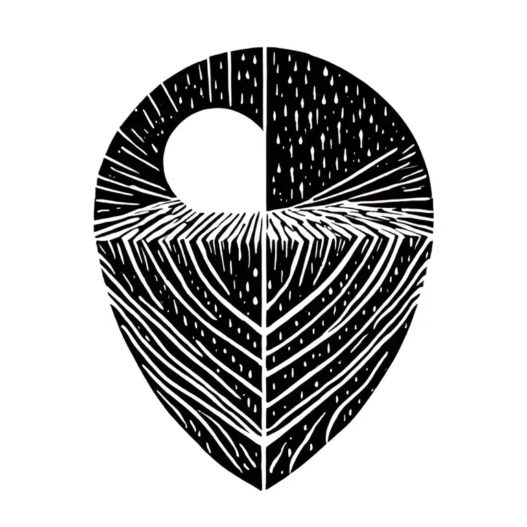 a sun melting into rain tattoo design idea