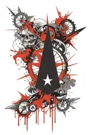 Skull and compass tattoo design idea
