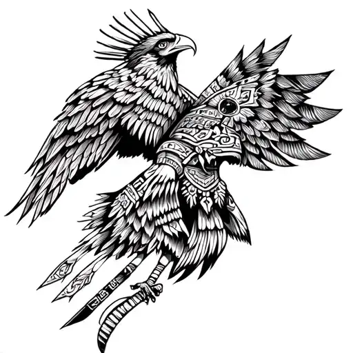 Aztec Eagle Warrior tattoo design idea