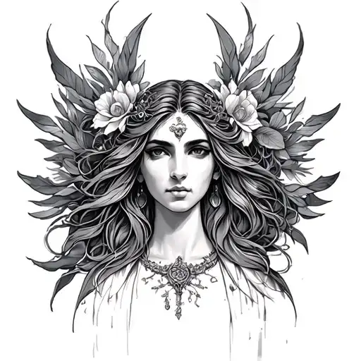 Virgo Goddess tattoo design idea
