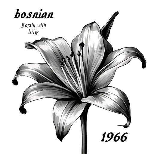 bosnian lily with the year 1966 engraved somewhere within the lily  tattoo design idea