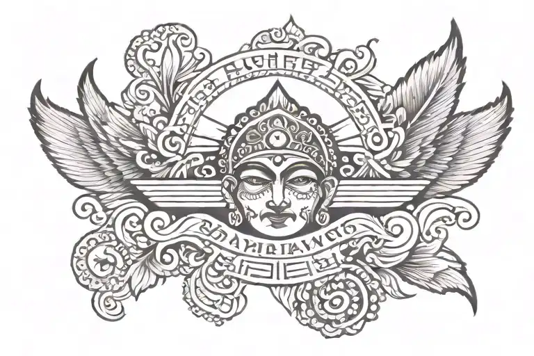 Quote "Aham Brahmasmi" tattoo design idea