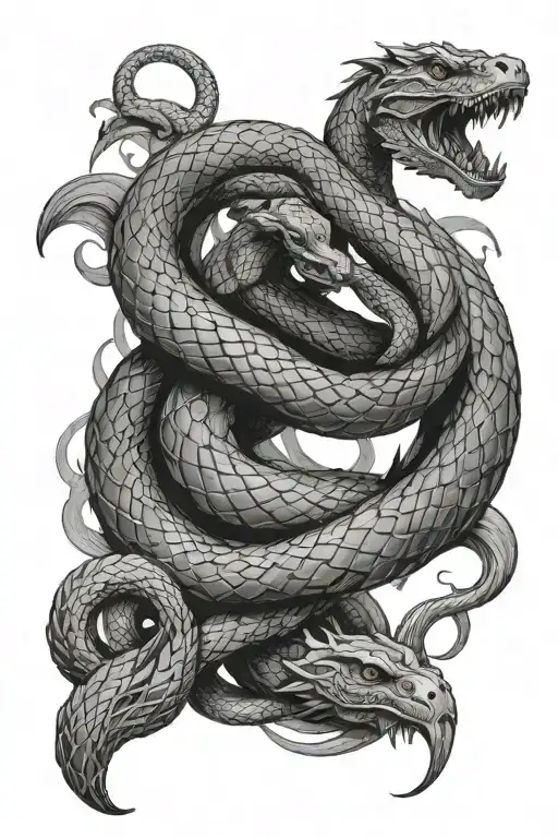 sacrifice solitude serpent tattoo design idea